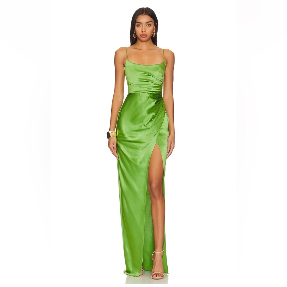 Revolve Sau Lee Perla Gown in Apple Green size 4